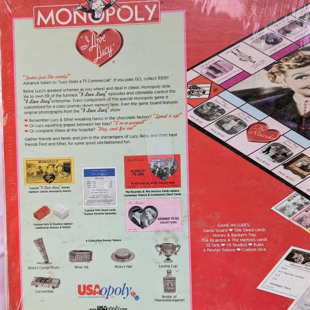 I Love Lucy 50th anniversary Monopoly game - Picture 3 of 8